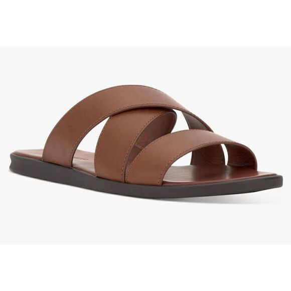 Vince Camuto Mens Brown Crisscross Upper Straps Goring Padded Waely Sandals - Picture 1 of 6